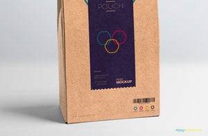 Free Cardboard Pouch Packaging Mockup